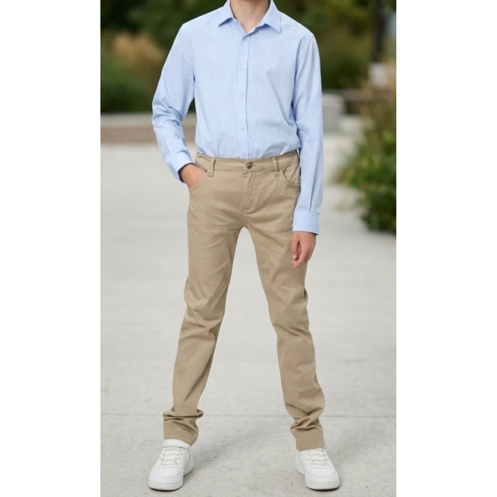The Children's Place Boys Sandy Khaki Chino Stretch Pants Size 18 Plus 2044406